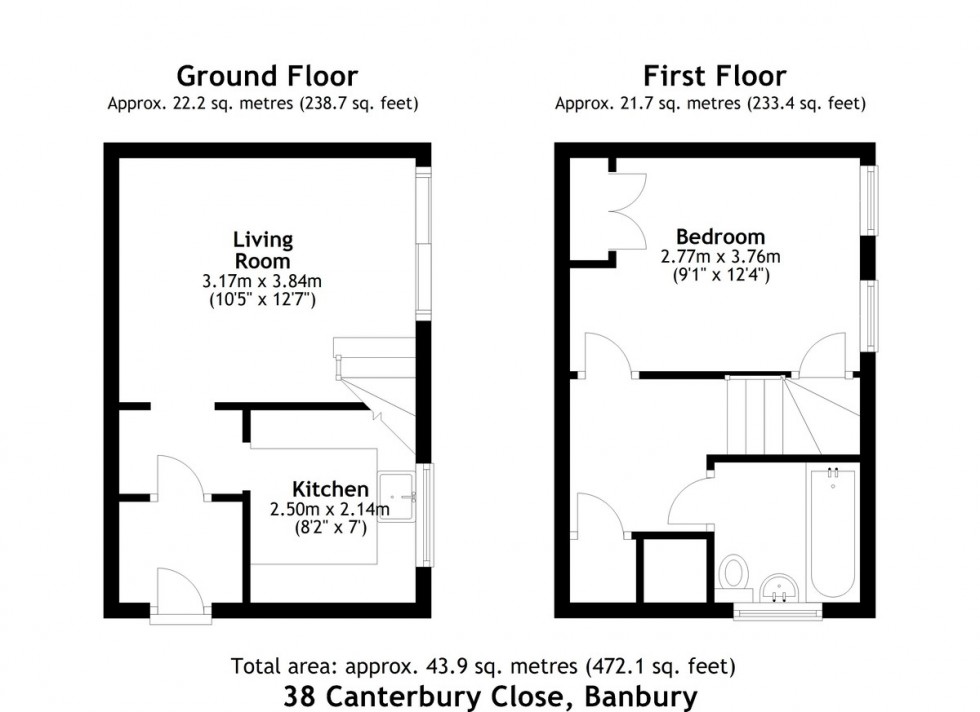 Floorplan for Canterbury Close, Banbury