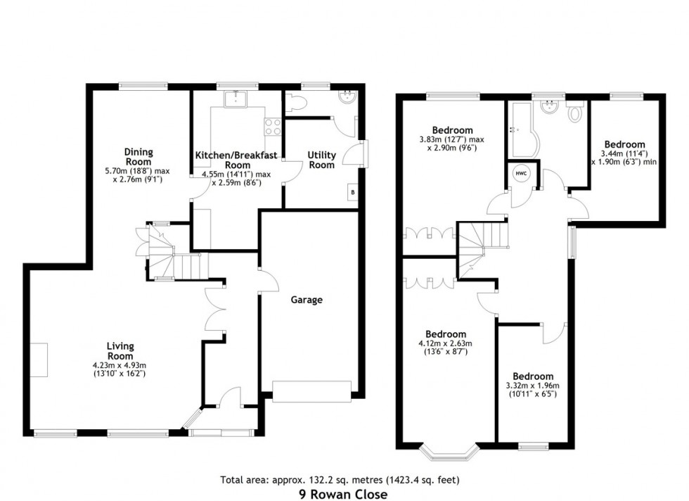 Floorplan for Rowan Close, Brackley, Northants