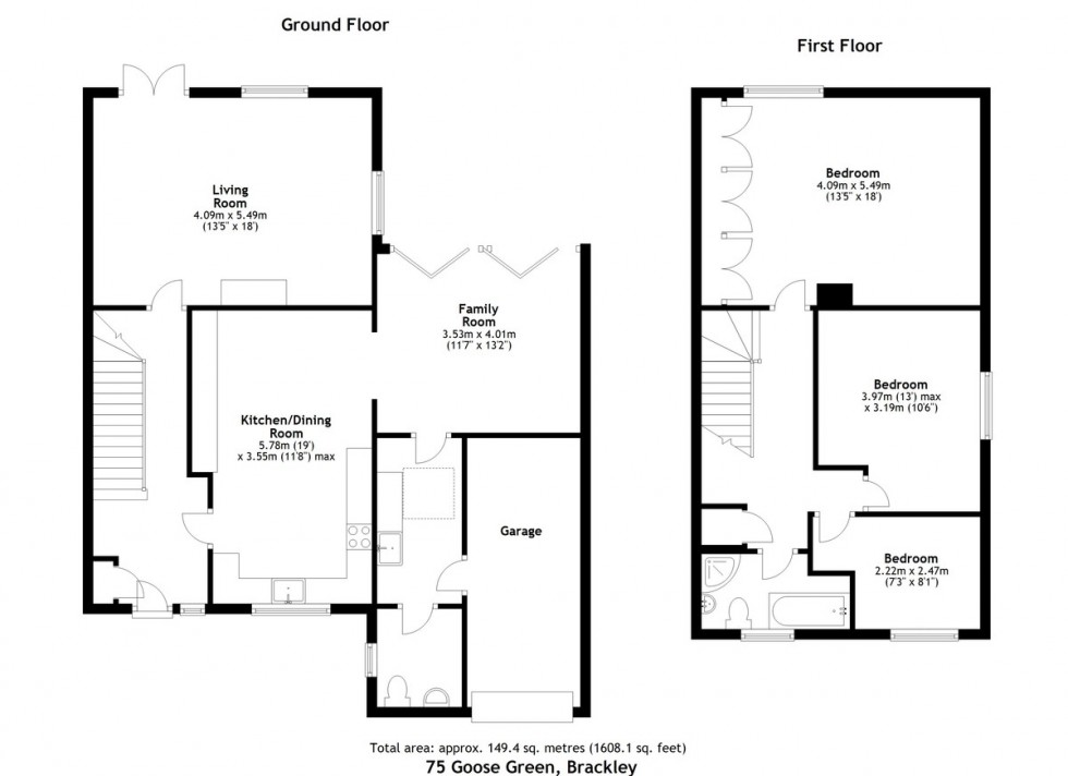 Floorplan for Bridge Street, Brackley, Northants