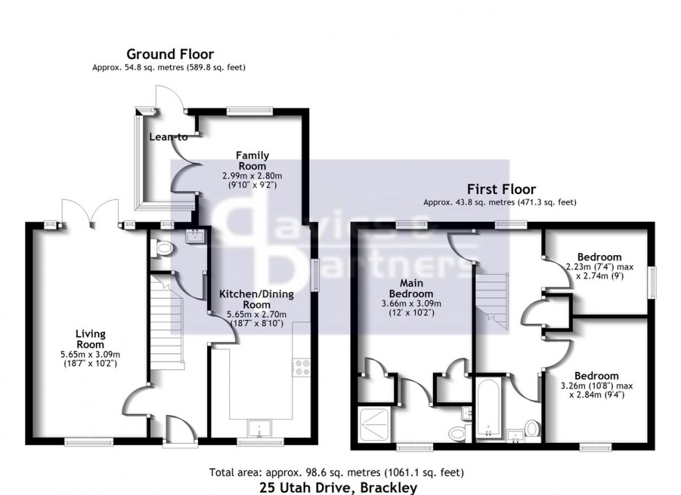 Floorplan for Utah Lane, Brackley, Northants