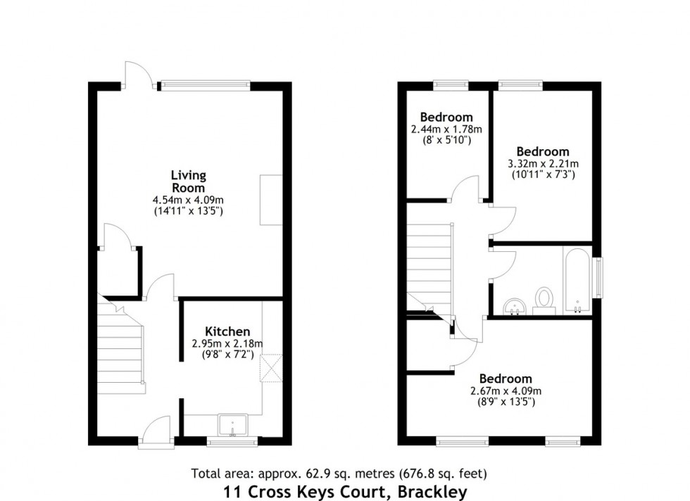 Floorplan for Cross Keys Court, Brackley, Northants