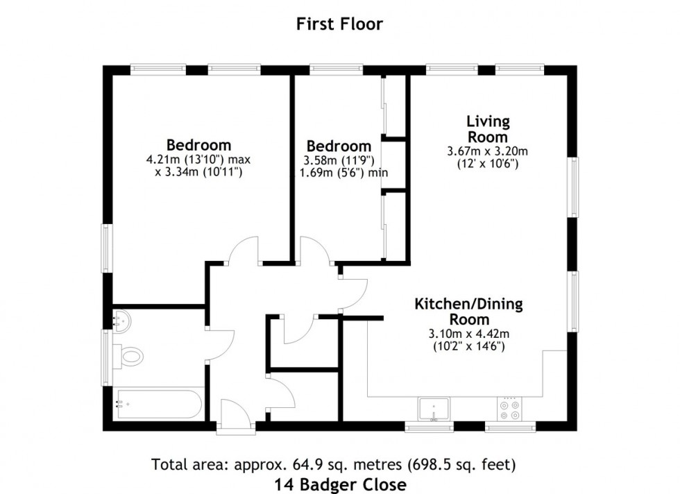 Floorplan for Badger Close, Brackley, Northants