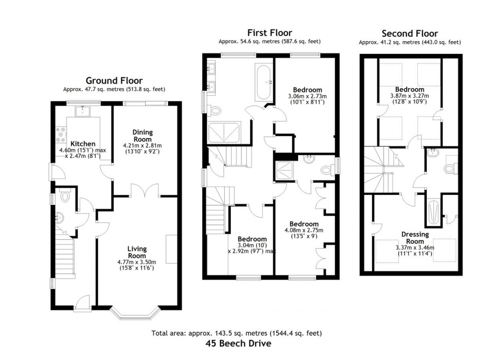 Floorplan for Beech Drive, Brackley, Northants