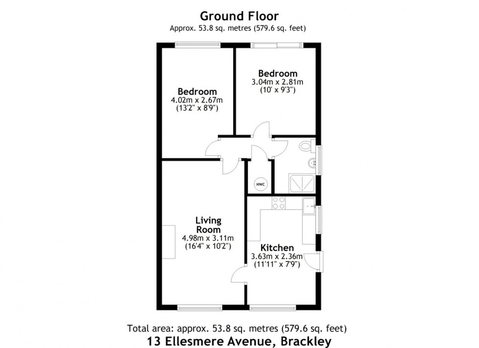 Floorplan for Ellesmere Avenue, Brackley, Northants