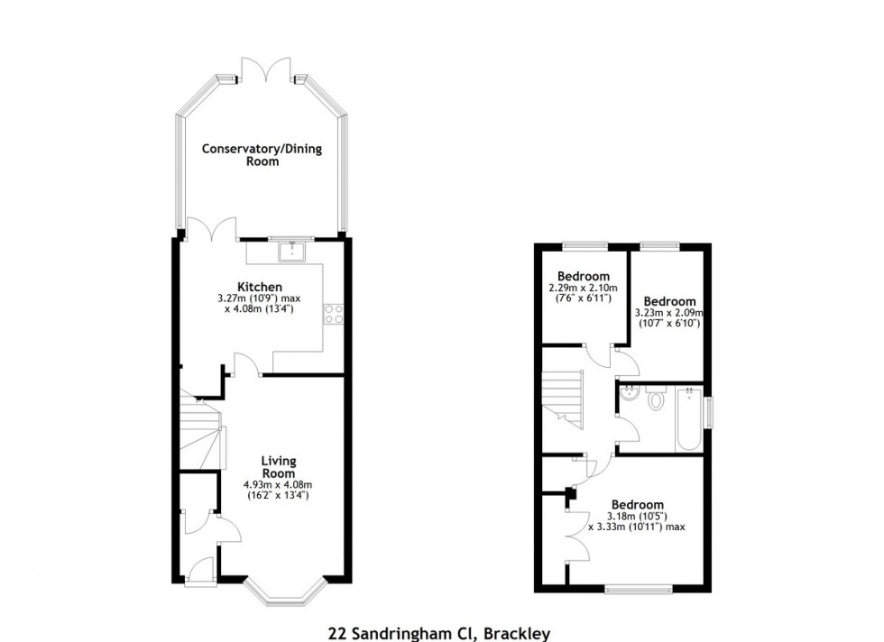 Floorplan for Sandringham Close, Brackley, Northants