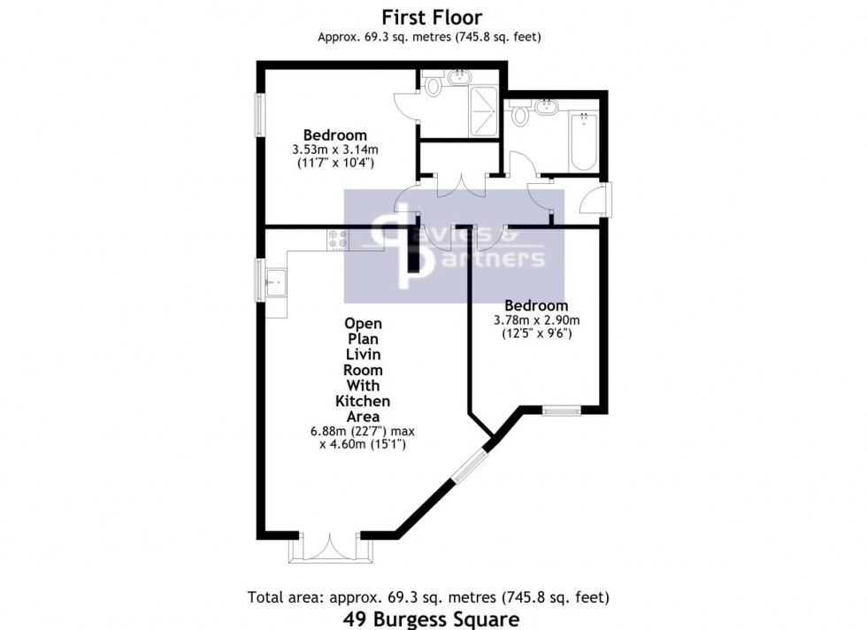 Floorplan for Burgess Square, Brackley, Northants