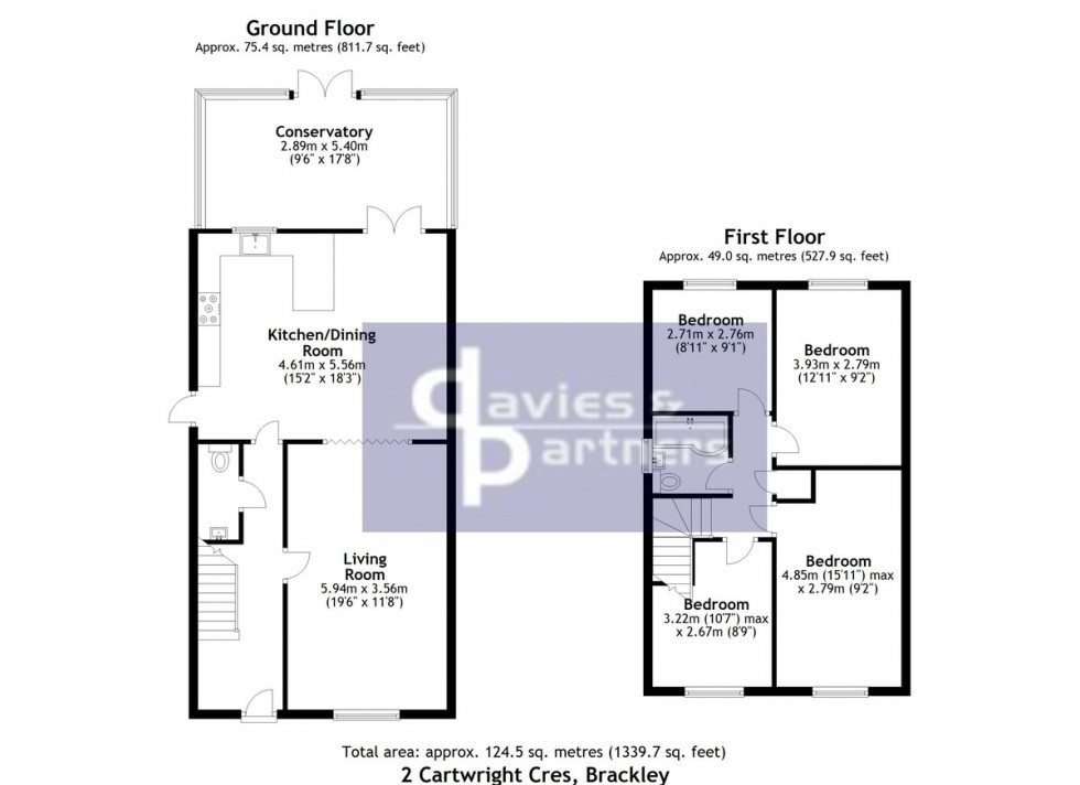 Floorplan for Cartwright Crescent, Brackley, Northants