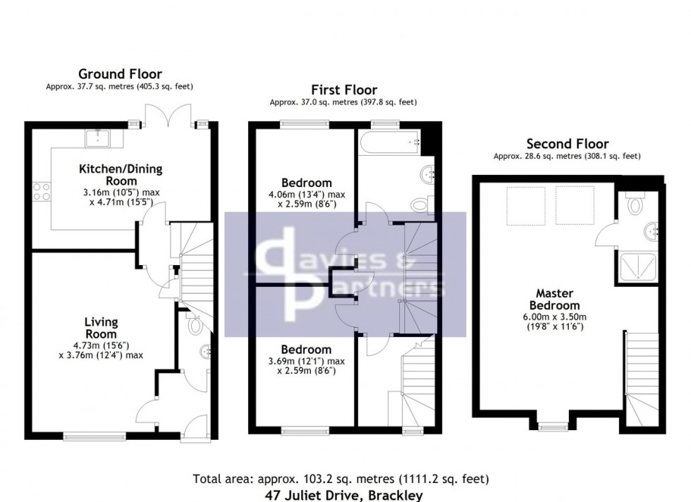 Floorplan for Juliet Drive, Brackley, Northants