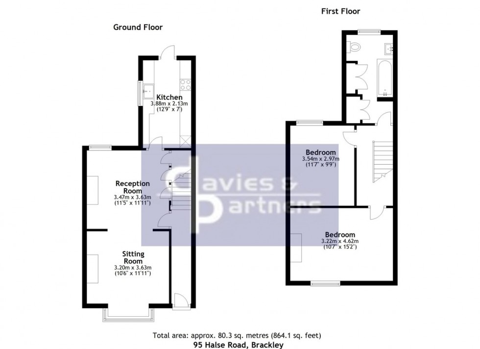 Floorplan for Halse Road, Brackley, Northants