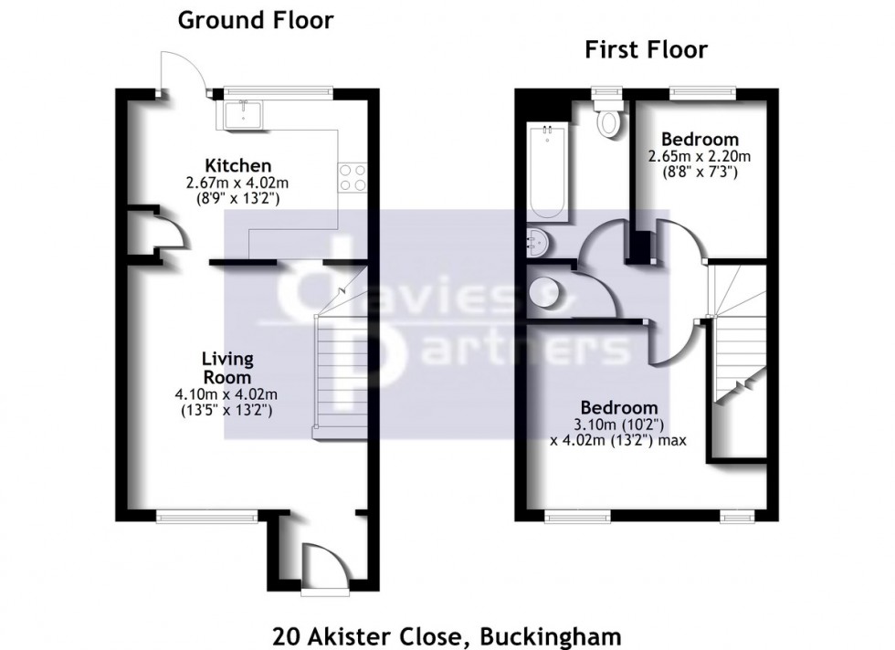 Floorplan for Akister Close, Buckingham, Buckinghamshire