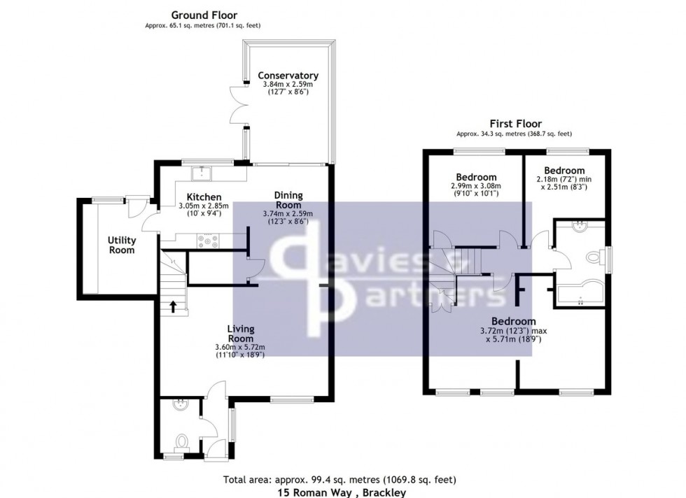 Floorplan for Roman Way, Brackley, Northants