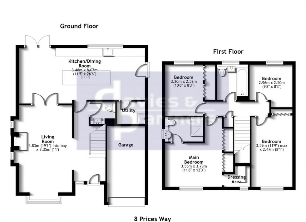 Floorplan for Prices Way, Brackley, Northants