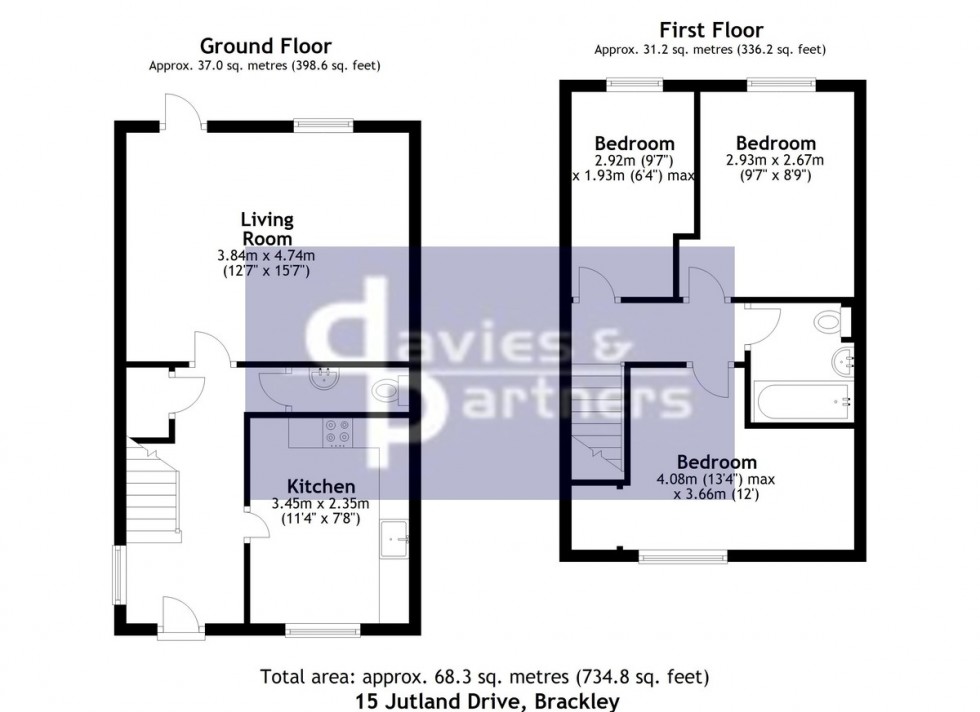 Floorplan for Jutland Drive, Brackley, Northants