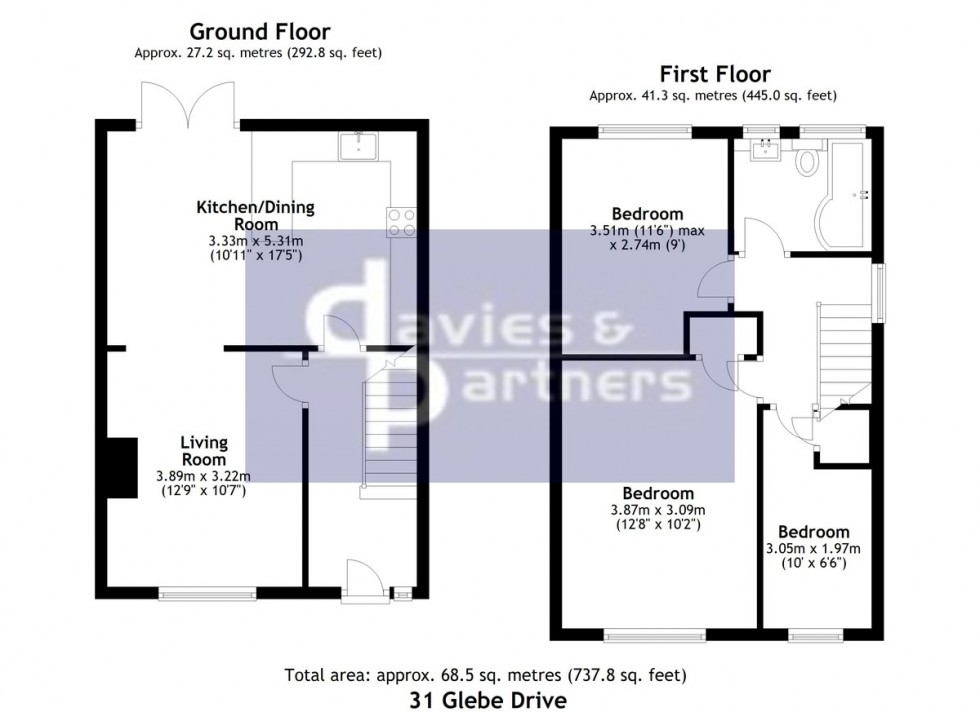 Floorplan for Glebe Drive, Brackley, Northants