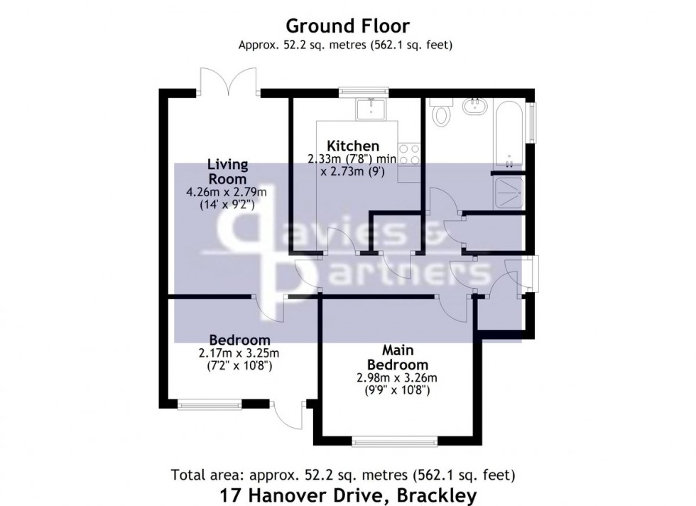 Floorplan for Hanover Drive, Brackley, Northants