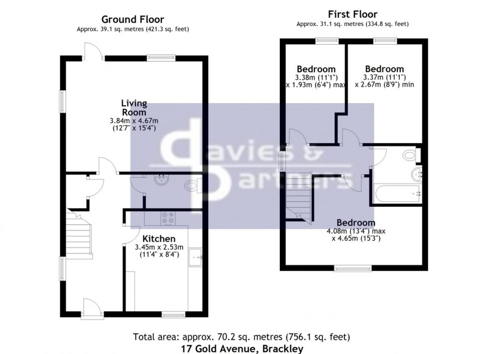 Floorplan for Gold Avenue, Brackley