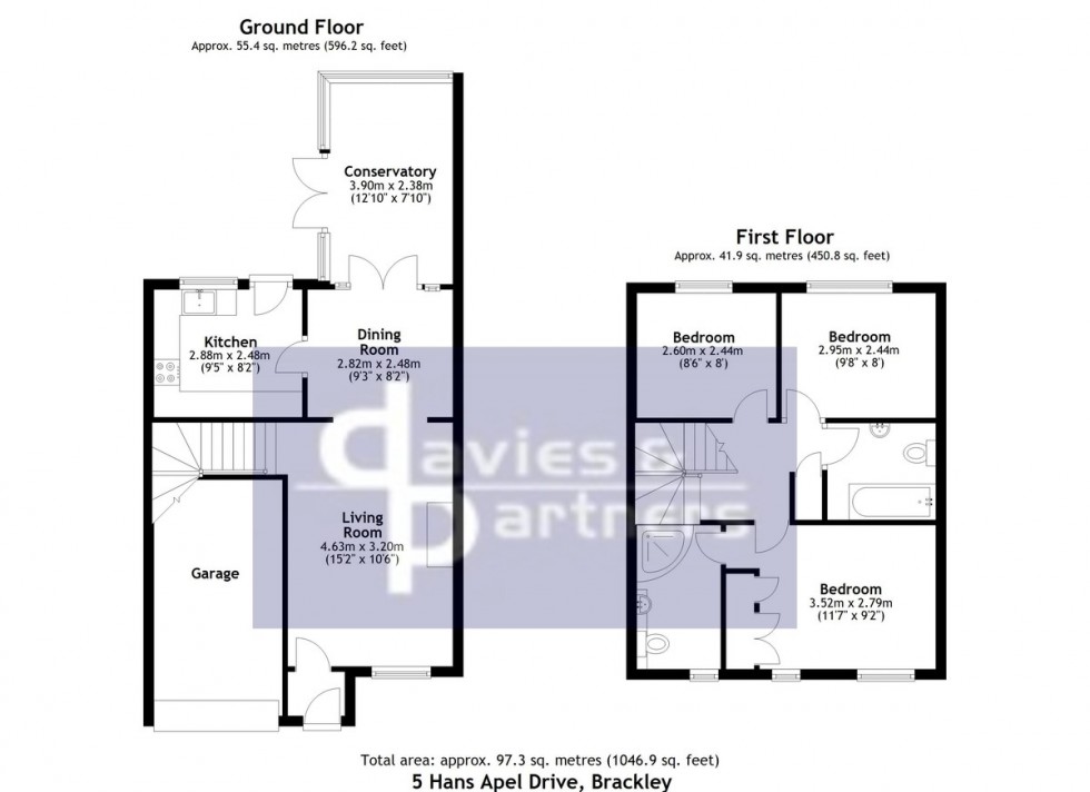 Floorplan for Hans Apel Drive, Brackley, Northants
