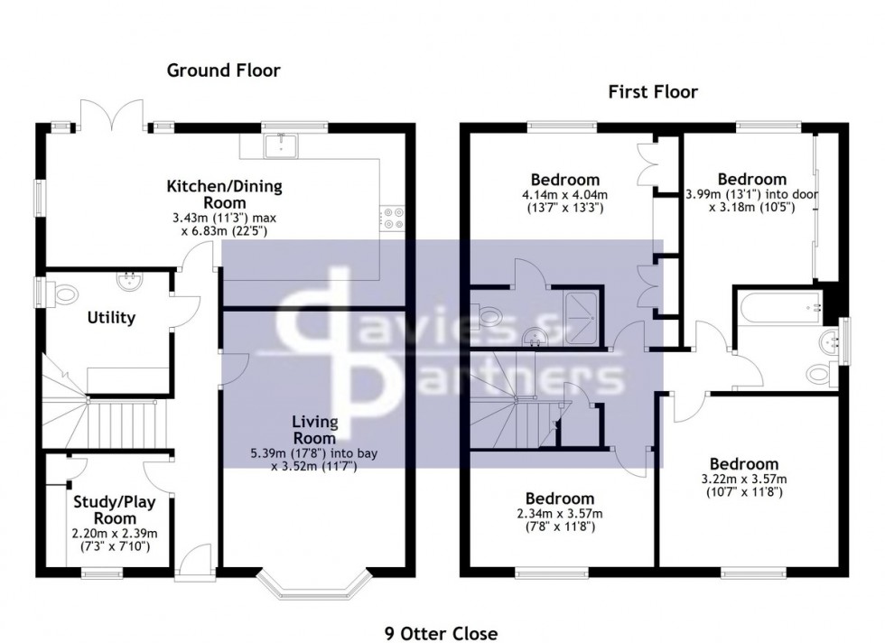 Floorplan for Otter Close, Brackley, Northants