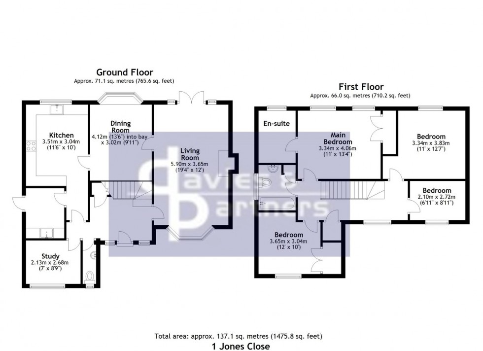 Floorplan for Jones Close, Brackley, Northants