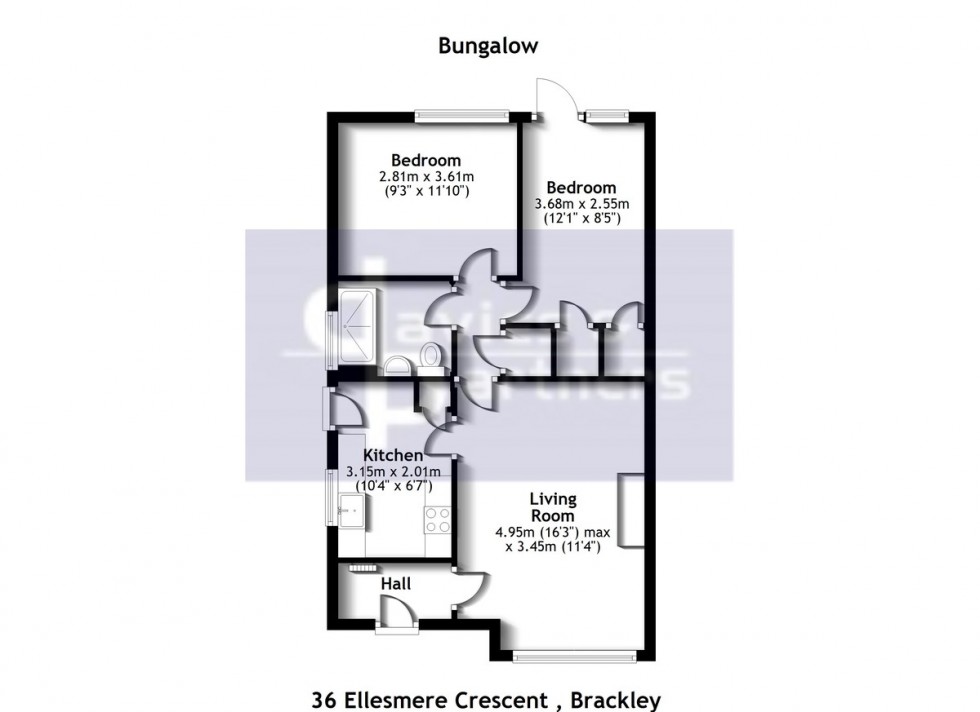 Floorplan for Ellesmere Crescent, Brackley, Northants