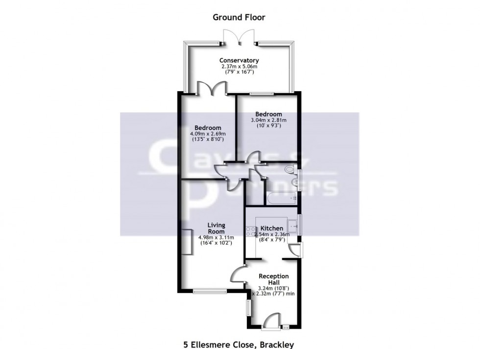 Floorplan for Ellesmere Close, Brackley, Northants