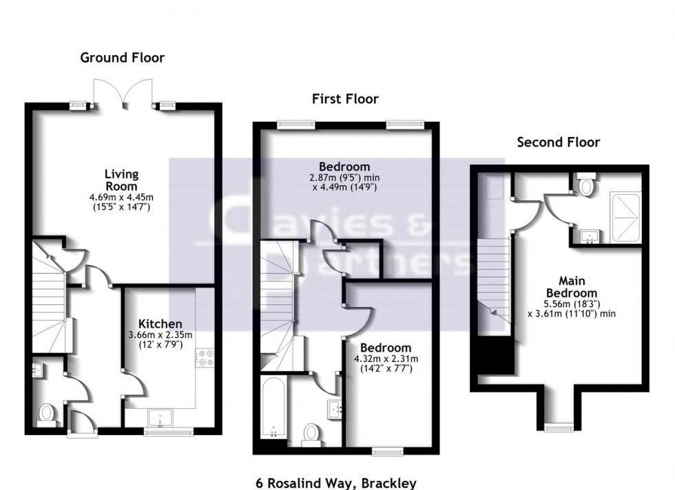 Floorplan for Rosalind Way, Brackley, Northants