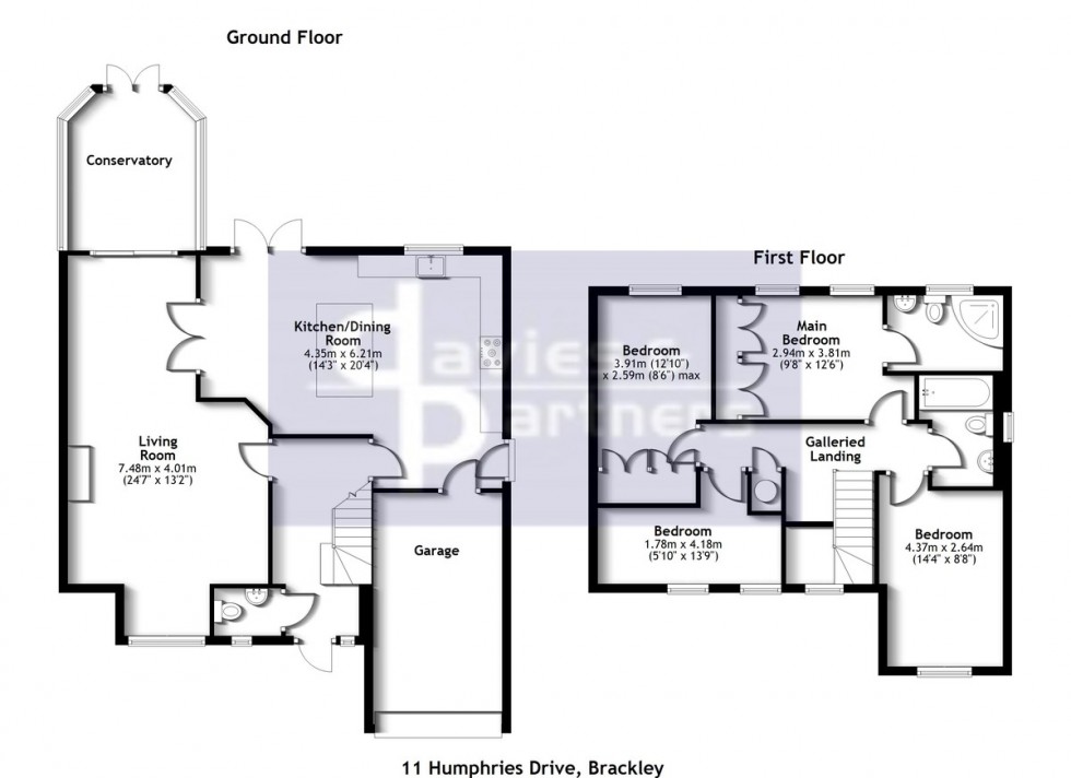 Floorplan for Humphries Drive, Brackley, Northants