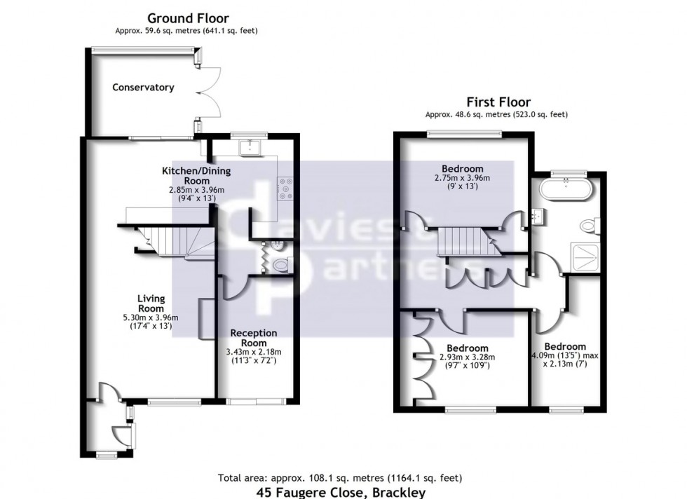 Floorplan for Faugere Close, Brackley