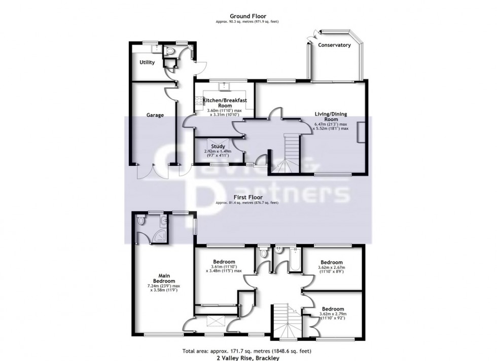 Floorplan for Valley Rise, Brackley, Northants