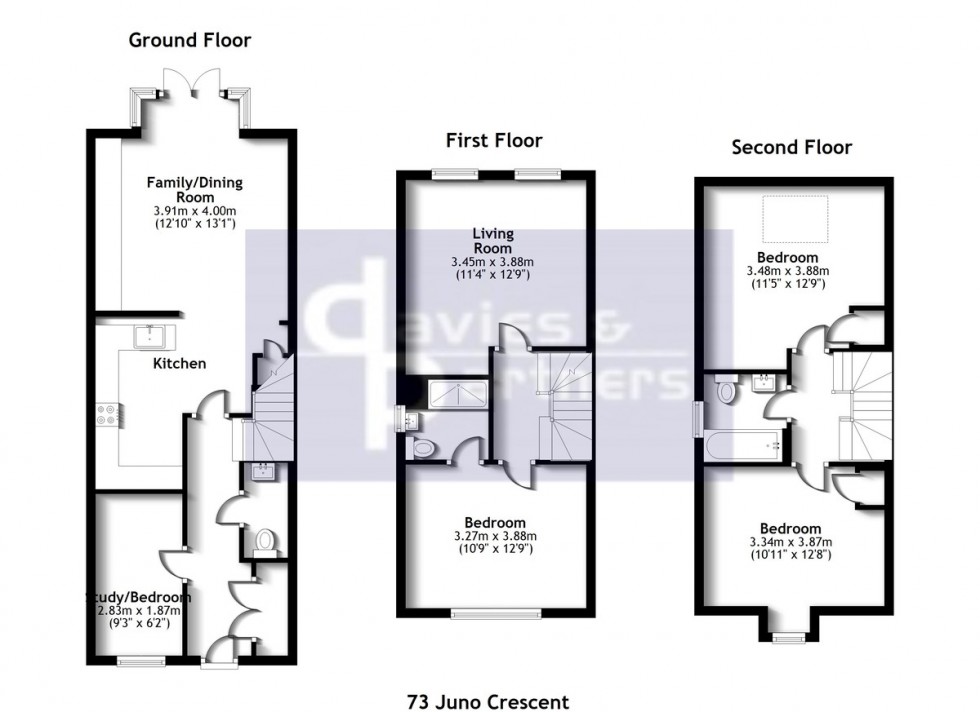 Floorplan for Juno Crescent, Brackley, Northants