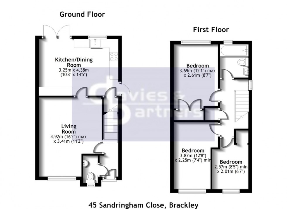 Floorplan for Sandringham Close, Brackley, Northants