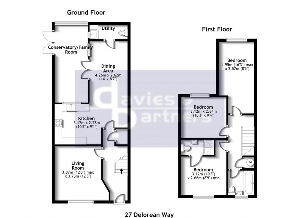 Floorplan for Delorean Way, Brackley, Northants