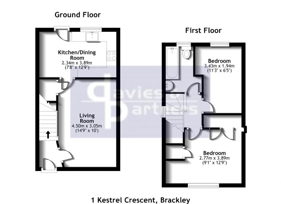 Floorplan for Kestrel Crescent, Brackley, Northants