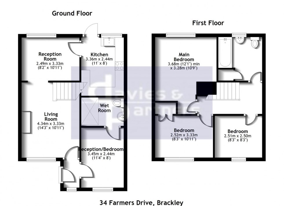 Floorplan for Farmers Drive, Brackley, Northants