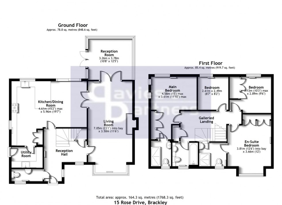 Floorplan for Rose Drive, Brackley, Northants