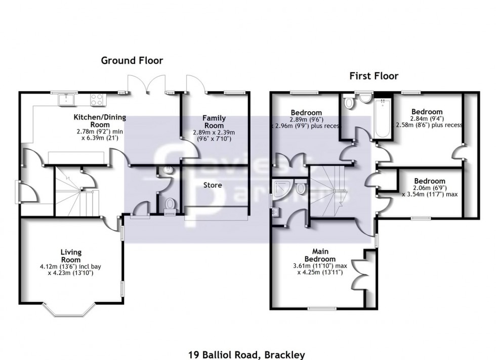 Floorplan for Balliol Road, Brackley, Northants