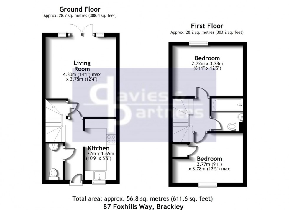 Floorplan for Foxhills Way, Brackley, Northants
