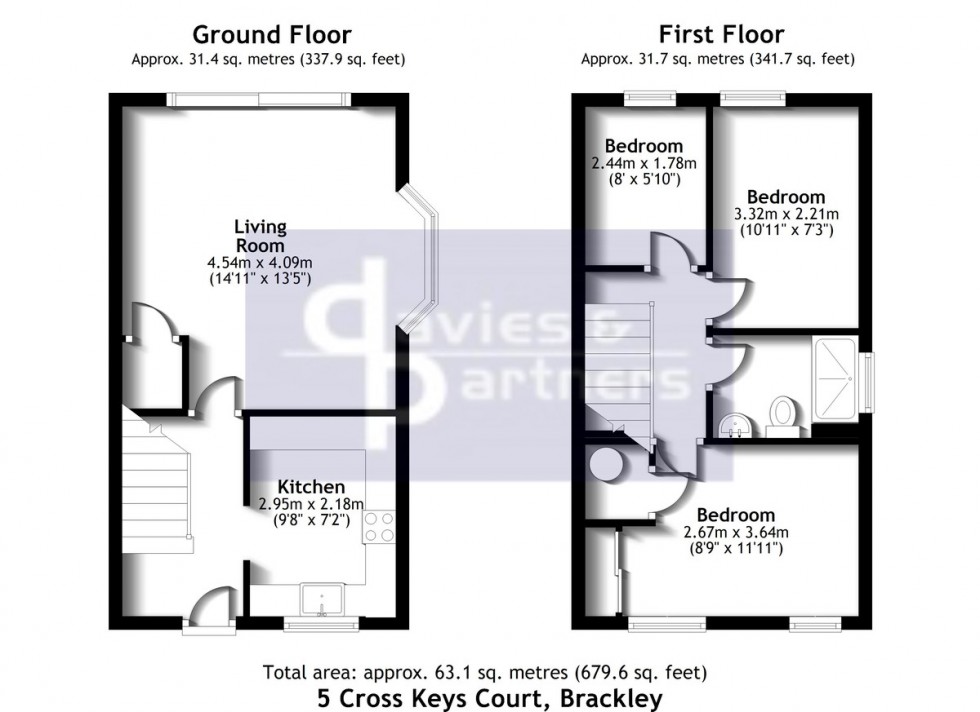 Floorplan for Cross Keys Court, Brackley, Northants