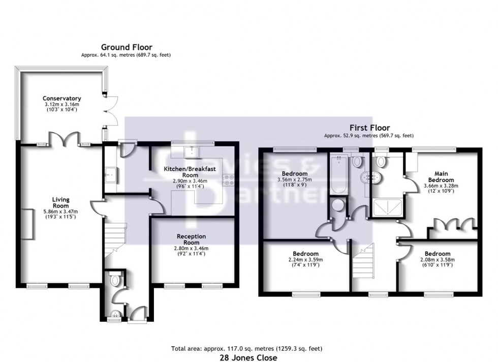 Floorplan for Jones Close, Brackley, Northants