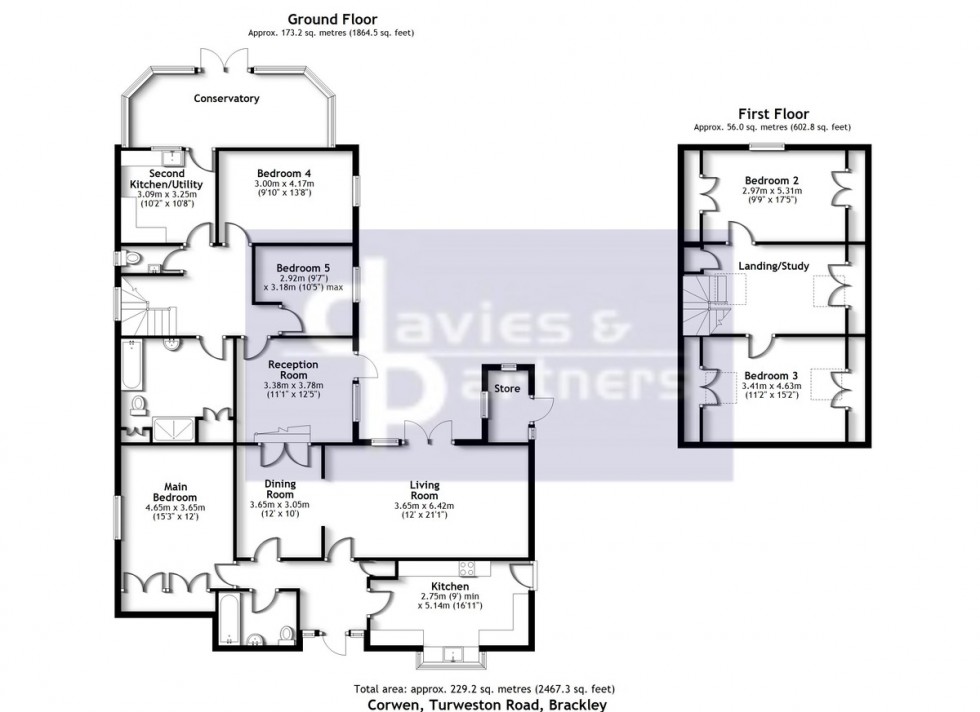 Floorplan for Turweston Road, Brackley, Northants