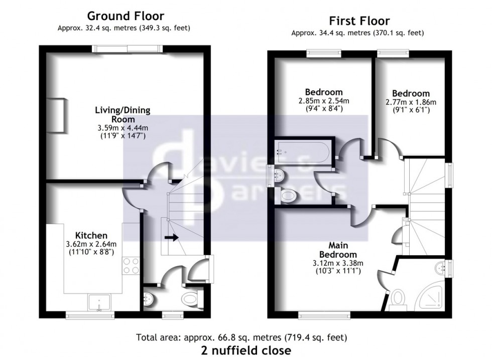 Floorplan for Nuffield Close, Brackley, Northants
