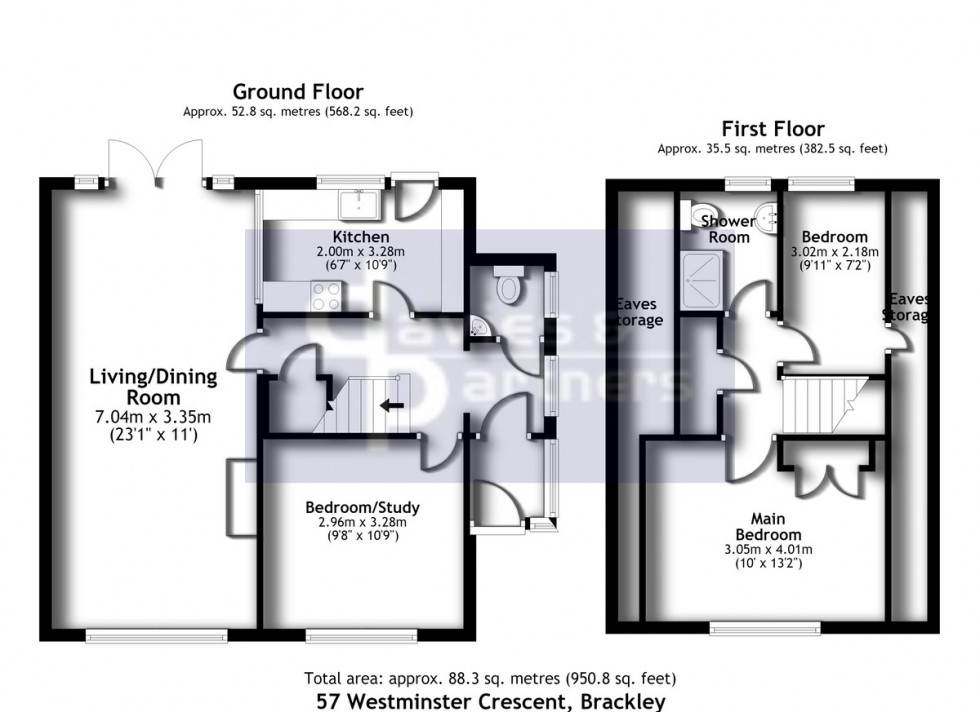 Floorplan for Westminster Crescent, Brackley, Northants
